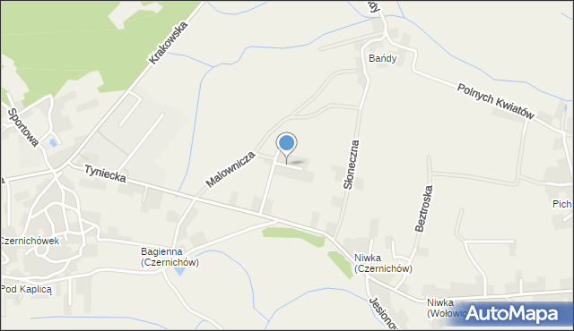 Czernichów powiat krakowski, Tęczowa, mapa Czernichów powiat krakowski