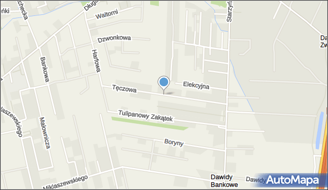 Dawidy Bankowe, Tęczowa, mapa Dawidy Bankowe