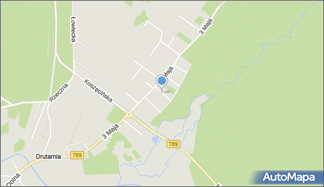 Kalety powiat tarnogórski, Tetmajera, mapa Kalety powiat tarnogórski