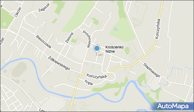 Krosno, Tebicha Piotra, mapa Krosna