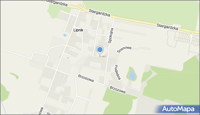 Lipnik gmina Stargard, Tęczowa, mapa Lipnik gmina Stargard