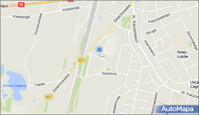 Łuków, Telimeny, mapa Łuków