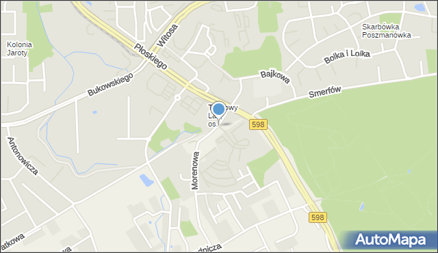 Olsztyn, Tęczowy Las, mapa Olsztyna