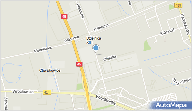 Opole, Technologiczna, mapa Opola