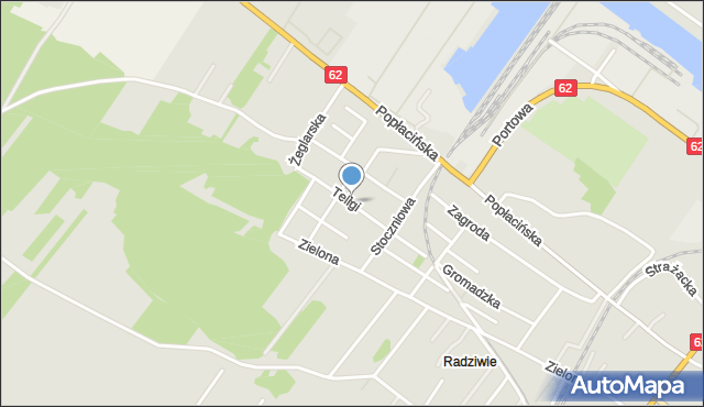 Płock, Teligi Leonida, mapa Płock