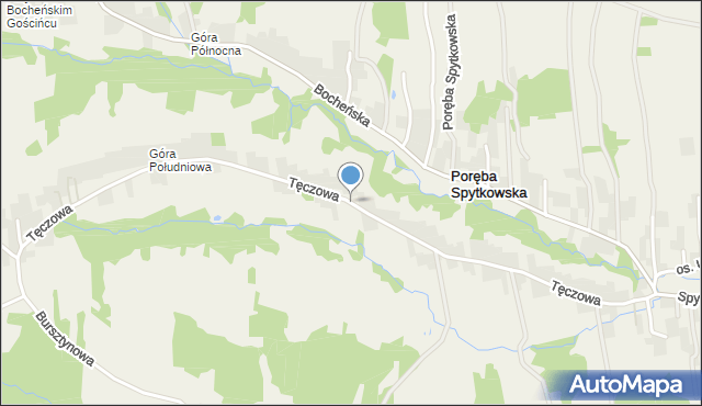Poręba Spytkowska, Tęczowa, mapa Poręba Spytkowska
