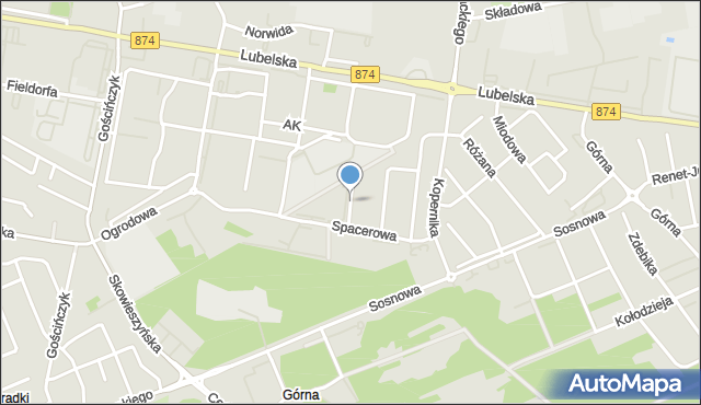 Puławy, Tęczowa, mapa Puław