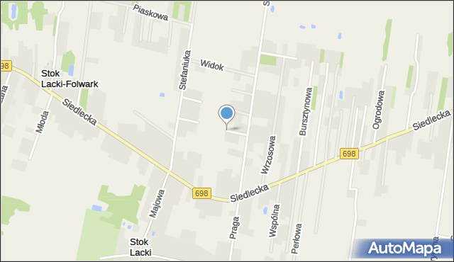 Stok Lacki-Folwark, Tęczowa, mapa Stok Lacki-Folwark