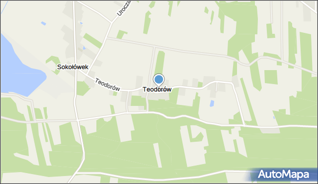 Teodorów gmina Dąbrówka, Teodorów, mapa Teodorów gmina Dąbrówka