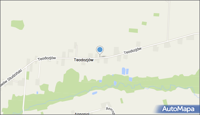 Teodozjów gmina Czerniewice, Teodozjów, mapa Teodozjów gmina Czerniewice