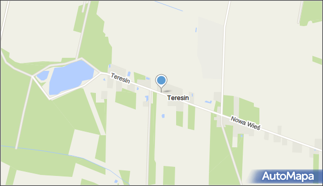 Teresin gmina Drużbice, Teresin, mapa Teresin gmina Drużbice