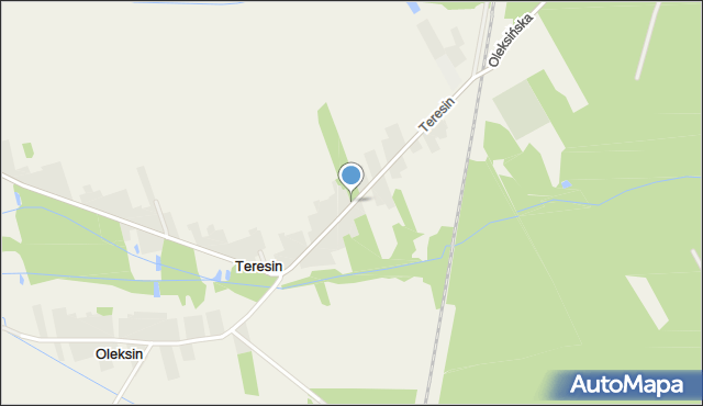Teresin gmina Kołbiel, Teresin, mapa Teresin gmina Kołbiel