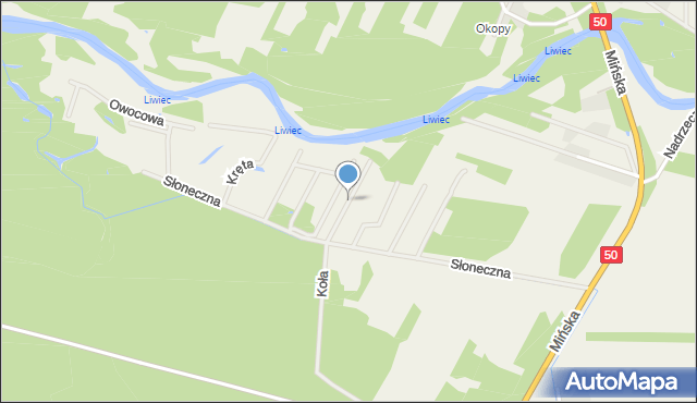 Zawiszyn gmina Jadów, Tęczowa, mapa Zawiszyn gmina Jadów