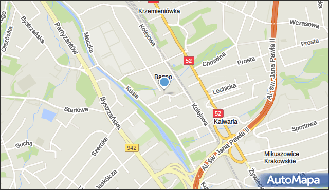 Bielsko-Biała, Tkacka, mapa Bielsko-Białej