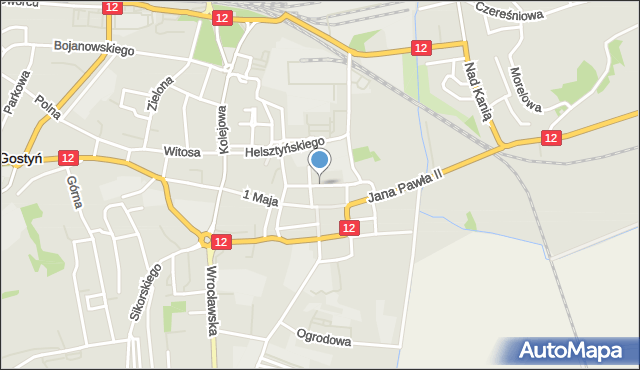 Gostyń, Tkacka, mapa Gostyń