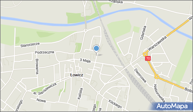 Łowicz, Tkaczew, mapa Łowicza
