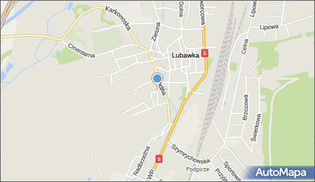 Lubawka, Tkacka, mapa Lubawka