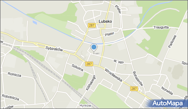 Lubsko, Tkacka, mapa Lubsko