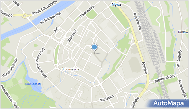 Nysa, Tkacka, mapa Nysy