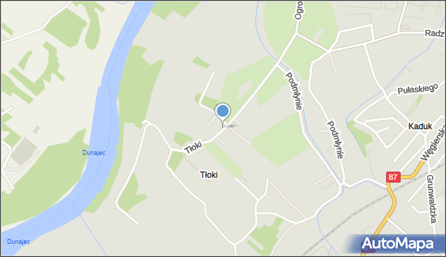 Nowy Sącz, Tłoki, mapa Nowego Sącza