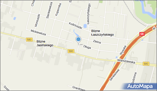 Blizne Łaszczyńskiego, Topolowa, mapa Blizne Łaszczyńskiego