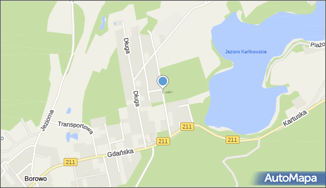 Borowo gmina Kartuzy, Topolowa, mapa Borowo gmina Kartuzy