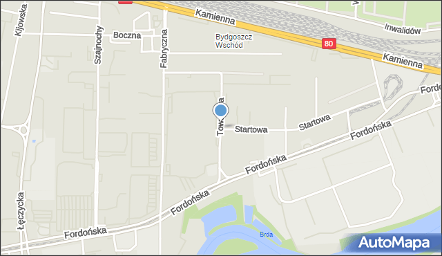 Bydgoszcz, Towarowa, mapa Bydgoszczy