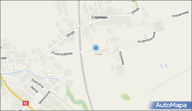 Cieplewo, Topolowa, mapa Cieplewo