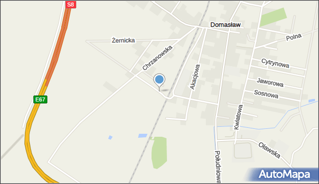 Domasław, Topolowa, mapa Domasław