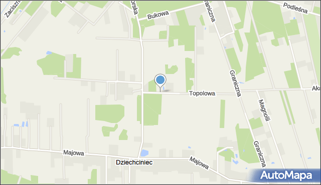 Dziechciniec, Topolowa, mapa Dziechciniec