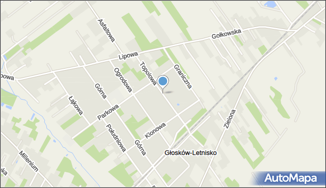 Głosków-Letnisko, Topolowa, mapa Głosków-Letnisko