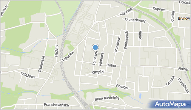 Katowice, Tomasza, mapa Katowic