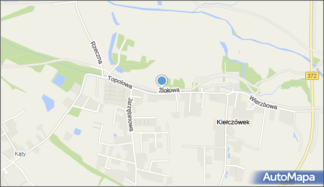 Kiełczówek, Topolowa, mapa Kiełczówek