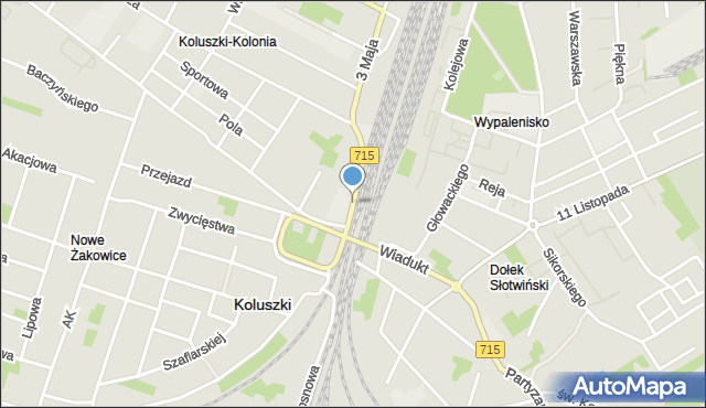 Koluszki, Towarowa, mapa Koluszki