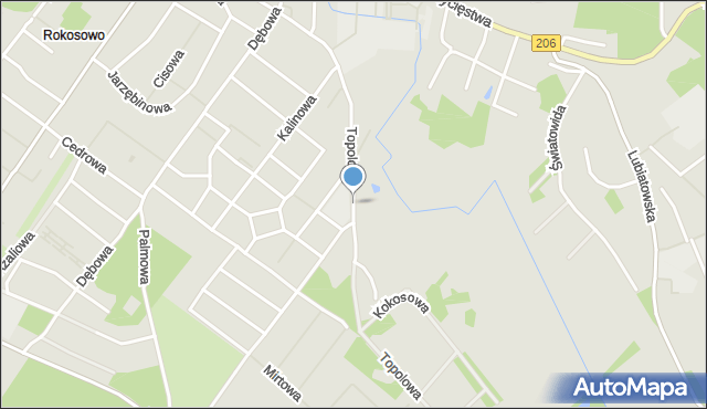 Koszalin, Topolowa, mapa Koszalina