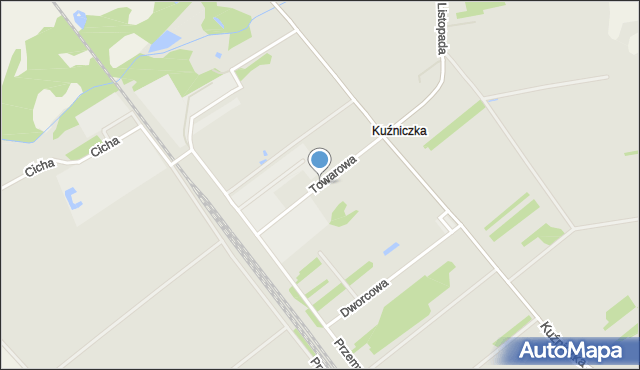 Krzepice powiat kłobucki, Towarowa, mapa Krzepice powiat kłobucki