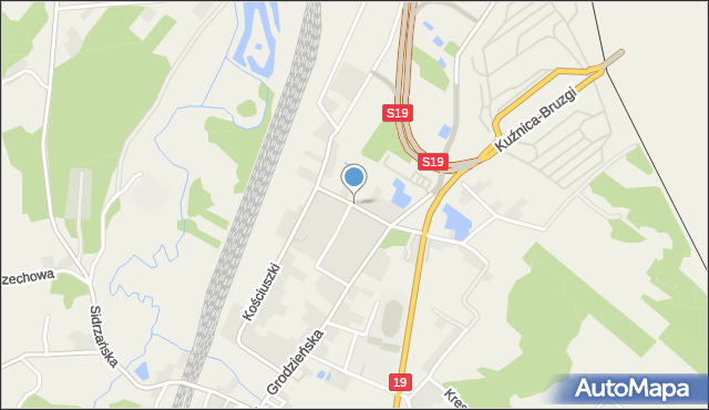Kuźnica powiat sokólski, Topolowa, mapa Kuźnica powiat sokólski