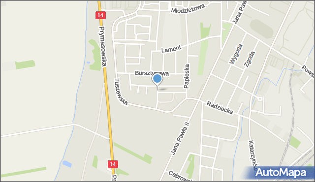 Łowicz, Topazowa, mapa Łowicza