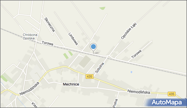 Mechnice gmina Dąbrowa, Torowa, mapa Mechnice gmina Dąbrowa