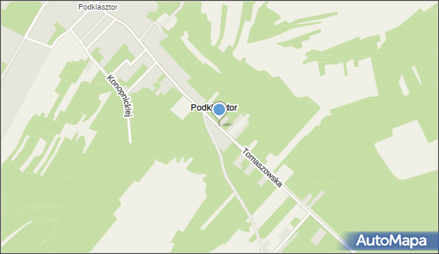 Podklasztor gmina Krasnobród, Tomaszowska, mapa Podklasztor gmina Krasnobród