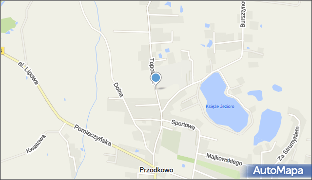 Przodkowo, Topolowa, mapa Przodkowo