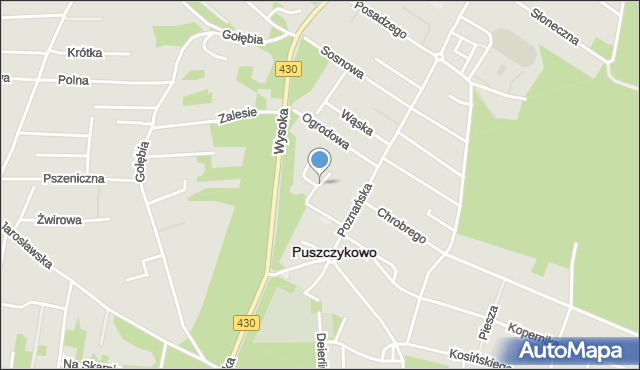 Puszczykowo powiat poznański, Topolowa, mapa Puszczykowo powiat poznański