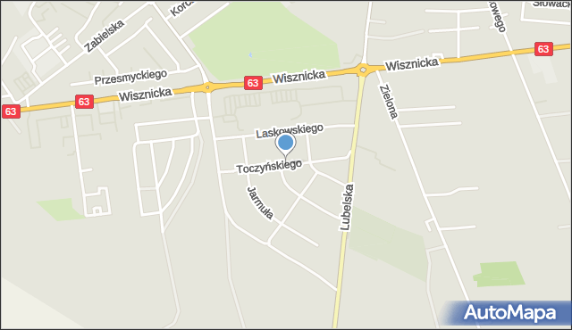 Radzyń Podlaski, Toczyńskiego Czesława, mapa Radzyń Podlaski