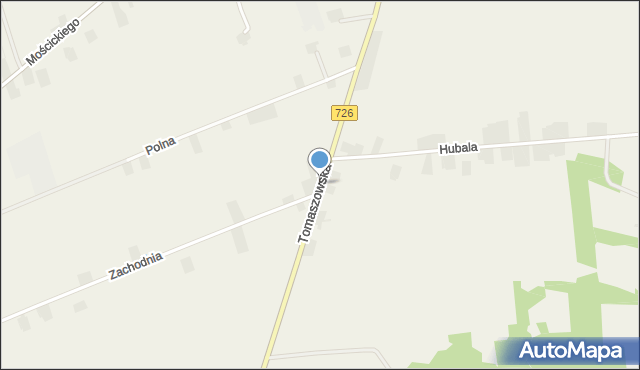 Rzeczyca powiat tomaszowski, Tomaszowska, mapa Rzeczyca powiat tomaszowski