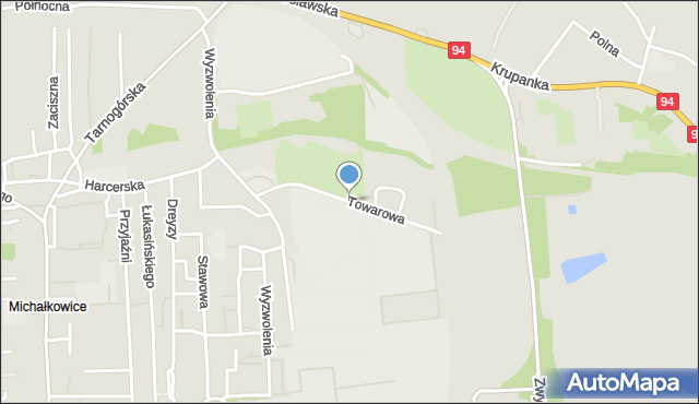 Siemianowice Śląskie, Towarowa, mapa Siemianowice Śląskie