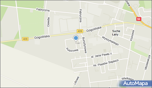 Strzelce Opolskie, Topazowa, mapa Strzelce Opolskie