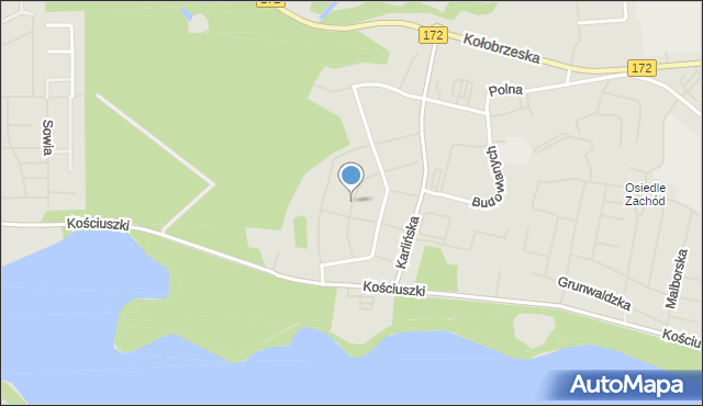 Szczecinek, Tokarzewskiego-Karaszewicza Michała, gen., mapa Szczecinek