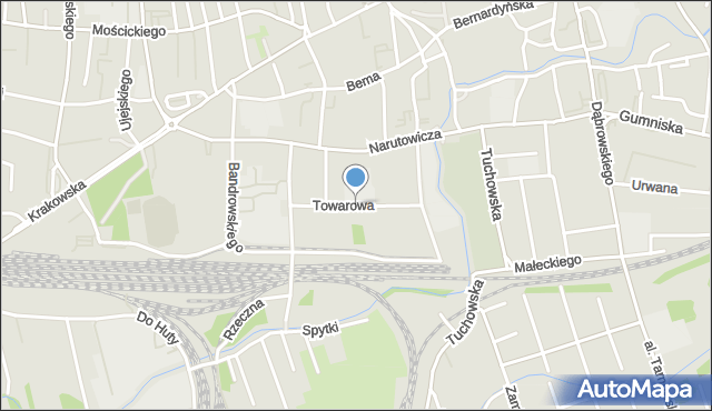 Tarnów, Towarowa, mapa Tarnów