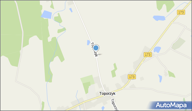 Toporzyk gmina Połczyn-Zdrój, Toporzyk, mapa Toporzyk gmina Połczyn-Zdrój