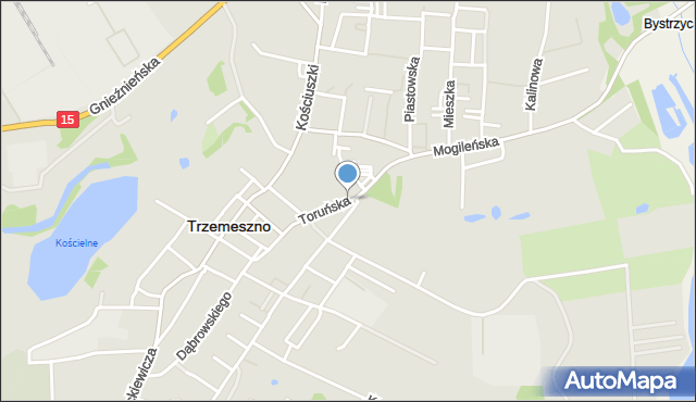 Trzemeszno powiat gnieźnieński, Toruńska, mapa Trzemeszno powiat gnieźnieński